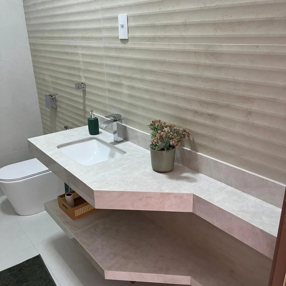 Lavabo suspenso em pedra